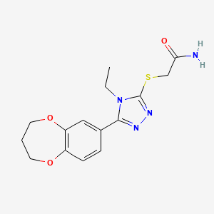 2-{[5-(3,4-dihydro-2H-1,5-benzodioxepin-7-yl)-4-ethyl-4H-1,2,4-triazol-3-yl]sulfanyl}acetamide