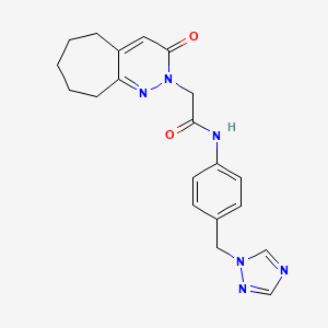 2-(3-oxo-3,5,6,7,8,9-hexahydro-2H-cyclohepta[c]pyridazin-2-yl)-N-[4-(1H-1,2,4-triazol-1-ylmethyl)phenyl]acetamide