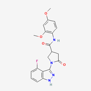 molecular formula C20H19FN4O4 B11230580 N-(2,4-dimethoxyphenyl)-1-(4-fluoro-1H-indazol-3-yl)-5-oxopyrrolidine-3-carboxamide 