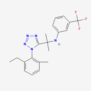 molecular formula C20H22F3N5 B11230631 N-{2-[1-(2-ethyl-6-methylphenyl)-1H-tetrazol-5-yl]propan-2-yl}-3-(trifluoromethyl)aniline 