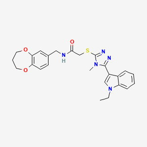 N-(3,4-dihydro-2H-1,5-benzodioxepin-7-ylmethyl)-2-{[5-(1-ethyl-1H-indol-3-yl)-4-methyl-4H-1,2,4-triazol-3-yl]sulfanyl}acetamide