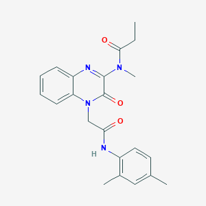 N-(4-{2-[(2,4-dimethylphenyl)amino]-2-oxoethyl}-3-oxo-3,4-dihydroquinoxalin-2-yl)-N-methylpropanamide