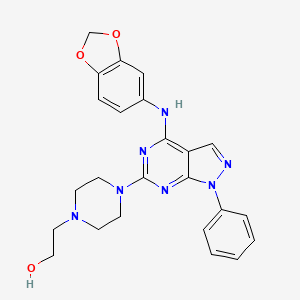 2-{4-[4-(1,3-benzodioxol-5-ylamino)-1-phenyl-1H-pyrazolo[3,4-d]pyrimidin-6-yl]piperazin-1-yl}ethanol