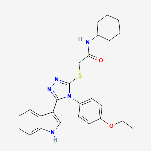 N-cyclohexyl-2-{[4-(4-ethoxyphenyl)-5-(1H-indol-3-yl)-4H-1,2,4-triazol-3-yl]sulfanyl}acetamide