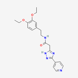 molecular formula C21H25N5O3 B11230707 N-[2-(3,4-diethoxyphenyl)ethyl]-2-[3-(pyridin-4-yl)-1H-1,2,4-triazol-5-yl]acetamide 