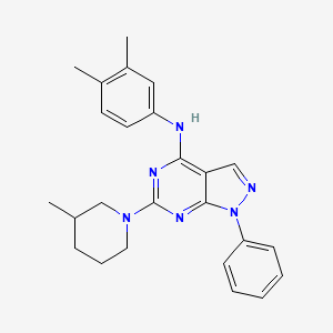 molecular formula C25H28N6 B11230727 N-(3,4-dimethylphenyl)-6-(3-methylpiperidin-1-yl)-1-phenyl-1H-pyrazolo[3,4-d]pyrimidin-4-amine 