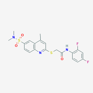 N-(2,4-difluorophenyl)-2-{[6-(dimethylsulfamoyl)-4-methylquinolin-2-yl]sulfanyl}acetamide