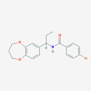 4-bromo-N-[1-(3,4-dihydro-2H-1,5-benzodioxepin-7-yl)propyl]benzamide