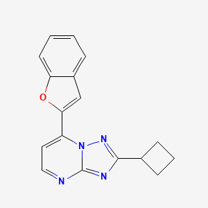 molecular formula C17H14N4O B11230758 7-(1-Benzofuran-2-yl)-2-cyclobutyl[1,2,4]triazolo[1,5-a]pyrimidine 