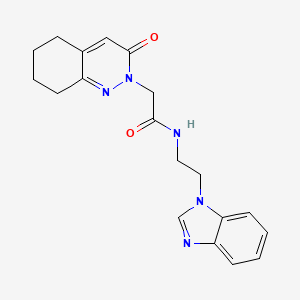 molecular formula C19H21N5O2 B11230765 N-[2-(1H-benzimidazol-1-yl)ethyl]-2-(3-oxo-5,6,7,8-tetrahydrocinnolin-2(3H)-yl)acetamide 