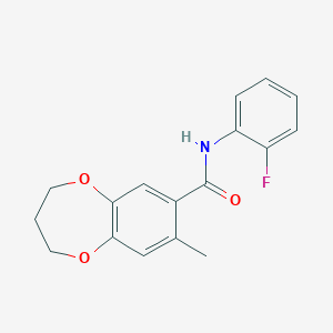 N-(2-fluorophenyl)-8-methyl-3,4-dihydro-2H-1,5-benzodioxepine-7-carboxamide