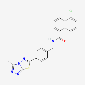 molecular formula C22H16ClN5OS B11230817 5-chloro-N-[4-(3-methyl[1,2,4]triazolo[3,4-b][1,3,4]thiadiazol-6-yl)benzyl]-1-naphthamide CAS No. 1071400-77-5