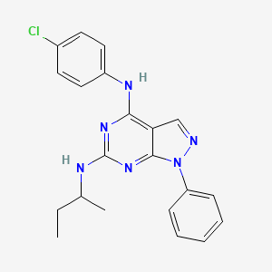 (4-Chlorophenyl){6-[(methylpropyl)amino]-1-phenylpyrazolo[4,5-e]pyrimidin-4-yl}amine