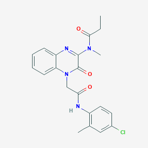 N-(4-{2-[(4-chloro-2-methylphenyl)amino]-2-oxoethyl}-3-oxo-3,4-dihydroquinoxalin-2-yl)-N-methylpropanamide