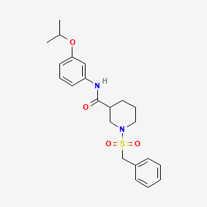 molecular formula C22H28N2O4S B11230845 1-(benzylsulfonyl)-N-[3-(propan-2-yloxy)phenyl]piperidine-3-carboxamide 