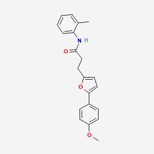 molecular formula C21H21NO3 B11230853 3-[5-(4-methoxyphenyl)furan-2-yl]-N-(2-methylphenyl)propanamide 