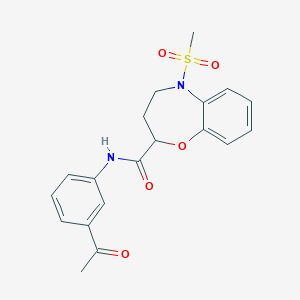 N-(3-acetylphenyl)-5-(methylsulfonyl)-2,3,4,5-tetrahydro-1,5-benzoxazepine-2-carboxamide