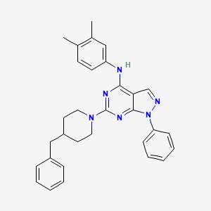 molecular formula C31H32N6 B11230861 6-(4-benzylpiperidin-1-yl)-N-(3,4-dimethylphenyl)-1-phenyl-1H-pyrazolo[3,4-d]pyrimidin-4-amine 