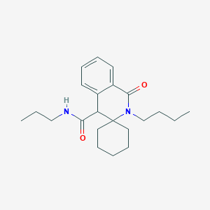 molecular formula C22H32N2O2 B11230868 2'-Butyl-1'-oxo-N-propyl-2',4'-dihydro-1'H-spiro[cyclohexane-1,3'-isoquinoline]-4'-carboxamide 