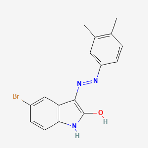 5-Bromo-3-[2-(3,4-dimethylphenyl)hydrazinyl]indol-2-one