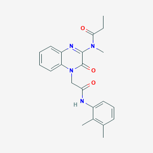 molecular formula C22H24N4O3 B11230883 N-(4-{2-[(2,3-dimethylphenyl)amino]-2-oxoethyl}-3-oxo-3,4-dihydroquinoxalin-2-yl)-N-methylpropanamide 