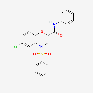 6-chloro-4-[(4-methylphenyl)sulfonyl]-N-phenyl-3,4-dihydro-2H-1,4-benzoxazine-2-carboxamide