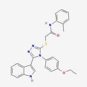 2-((4-(4-ethoxyphenyl)-5-(1H-indol-3-yl)-4H-1,2,4-triazol-3-yl)thio)-N-(o-tolyl)acetamide