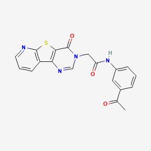 N-(3-acetylphenyl)-2-(6-oxo-8-thia-3,5,10-triazatricyclo[7.4.0.02,7]trideca-1(9),2(7),3,10,12-pentaen-5-yl)acetamide