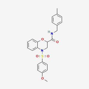 4-[(4-methoxyphenyl)sulfonyl]-N-(4-methylbenzyl)-3,4-dihydro-2H-1,4-benzoxazine-2-carboxamide