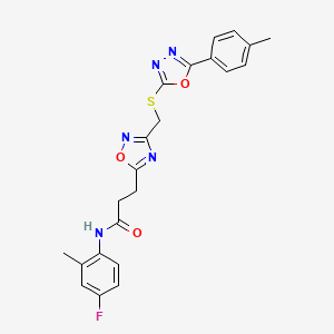 N-(4-fluoro-2-methylphenyl)-3-[3-({[5-(4-methylphenyl)-1,3,4-oxadiazol-2-yl]sulfanyl}methyl)-1,2,4-oxadiazol-5-yl]propanamide