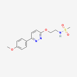 molecular formula C14H17N3O4S B11230938 N-(2-((6-(4-methoxyphenyl)pyridazin-3-yl)oxy)ethyl)methanesulfonamide 