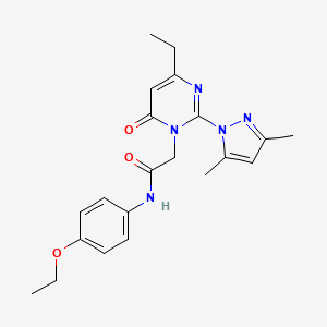 molecular formula C21H25N5O3 B11230966 2-(2-(3,5-dimethyl-1H-pyrazol-1-yl)-4-ethyl-6-oxopyrimidin-1(6H)-yl)-N-(4-ethoxyphenyl)acetamide 