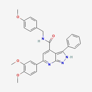 6-(3,4-dimethoxyphenyl)-N-(4-methoxybenzyl)-3-phenyl-2H-pyrazolo[3,4-b]pyridine-4-carboxamide