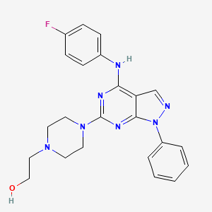 molecular formula C23H24FN7O B11230971 2-(4-{4-[(4-fluorophenyl)amino]-1-phenyl-1H-pyrazolo[3,4-d]pyrimidin-6-yl}piperazin-1-yl)ethanol 