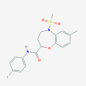 N-(4-iodophenyl)-7-methyl-5-(methylsulfonyl)-2,3,4,5-tetrahydro-1,5-benzoxazepine-2-carboxamide