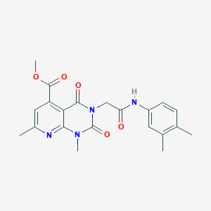 molecular formula C21H22N4O5 B11231015 Methyl 3-{2-[(3,4-dimethylphenyl)amino]-2-oxoethyl}-1,7-dimethyl-2,4-dioxo-1,2,3,4-tetrahydropyrido[2,3-d]pyrimidine-5-carboxylate 