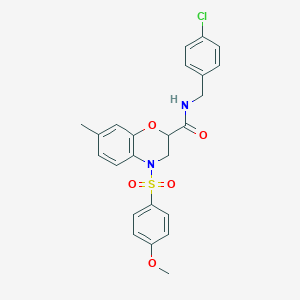 N-(4-chlorobenzyl)-4-[(4-methoxyphenyl)sulfonyl]-7-methyl-3,4-dihydro-2H-1,4-benzoxazine-2-carboxamide