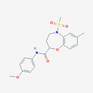 N-(4-methoxyphenyl)-7-methyl-5-(methylsulfonyl)-2,3,4,5-tetrahydro-1,5-benzoxazepine-2-carboxamide