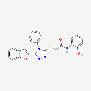 2-{[5-(1-benzofuran-2-yl)-4-phenyl-4H-1,2,4-triazol-3-yl]sulfanyl}-N-(2-hydroxyphenyl)acetamide