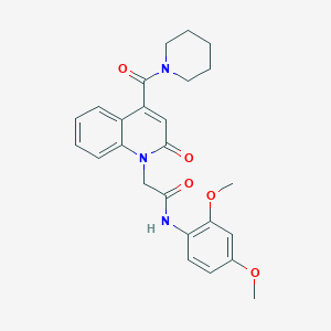 molecular formula C25H27N3O5 B11231086 N-(2,4-dimethoxyphenyl)-2-[2-oxo-4-(piperidin-1-ylcarbonyl)quinolin-1(2H)-yl]acetamide 