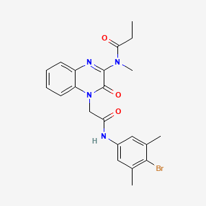 N-(4-{2-[(4-bromo-3,5-dimethylphenyl)amino]-2-oxoethyl}-3-oxo-3,4-dihydroquinoxalin-2-yl)-N-methylpropanamide