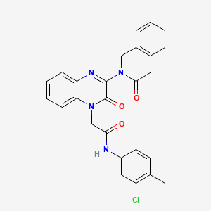 N-Benzyl-N-(4-{[(3-chloro-4-methylphenyl)carbamoyl]methyl}-3-oxo-3,4-dihydroquinoxalin-2-YL)acetamide