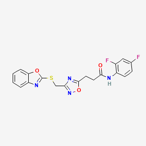 3-{3-[(1,3-benzoxazol-2-ylsulfanyl)methyl]-1,2,4-oxadiazol-5-yl}-N-(2,4-difluorophenyl)propanamide