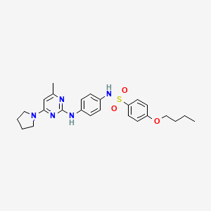 4-butoxy-N-(4-((4-methyl-6-(pyrrolidin-1-yl)pyrimidin-2-yl)amino)phenyl)benzenesulfonamide