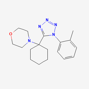 molecular formula C18H25N5O B11231139 4-{1-[1-(2-methylphenyl)-1H-tetrazol-5-yl]cyclohexyl}morpholine 