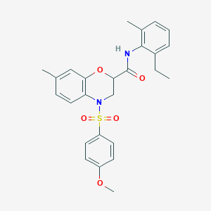 N-(2-ethyl-6-methylphenyl)-4-[(4-methoxyphenyl)sulfonyl]-7-methyl-3,4-dihydro-2H-1,4-benzoxazine-2-carboxamide