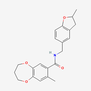 8-methyl-N-[(2-methyl-2,3-dihydro-1-benzofuran-5-yl)methyl]-3,4-dihydro-2H-1,5-benzodioxepine-7-carboxamide