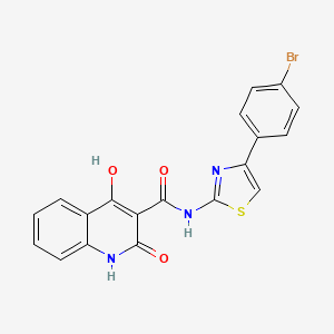 N-[4-(4-bromophenyl)-1,3-thiazol-2-yl]-4-hydroxy-2-oxo-1,2-dihydroquinoline-3-carboxamide