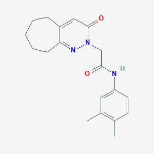 molecular formula C19H23N3O2 B11231168 N-(3,4-dimethylphenyl)-2-(3-oxo-3,5,6,7,8,9-hexahydro-2H-cyclohepta[c]pyridazin-2-yl)acetamide 