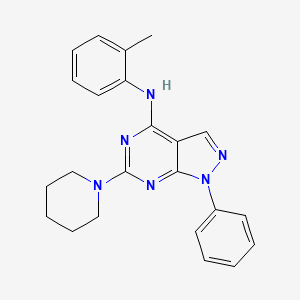 molecular formula C23H24N6 B11231180 N-(2-methylphenyl)-1-phenyl-6-(piperidin-1-yl)-1H-pyrazolo[3,4-d]pyrimidin-4-amine 